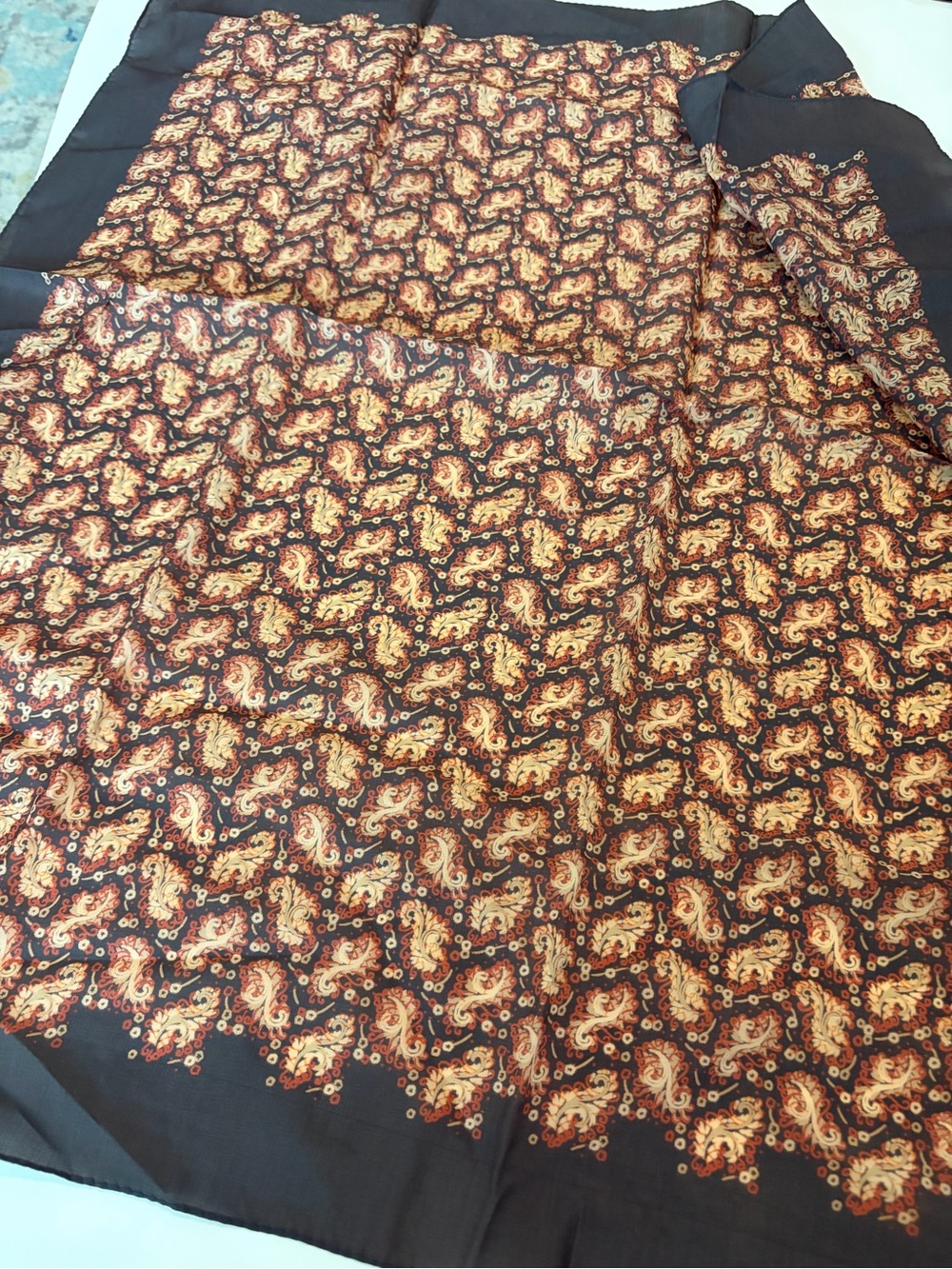 Vintage Scarf Brown Fall Colors 26” No Tag
